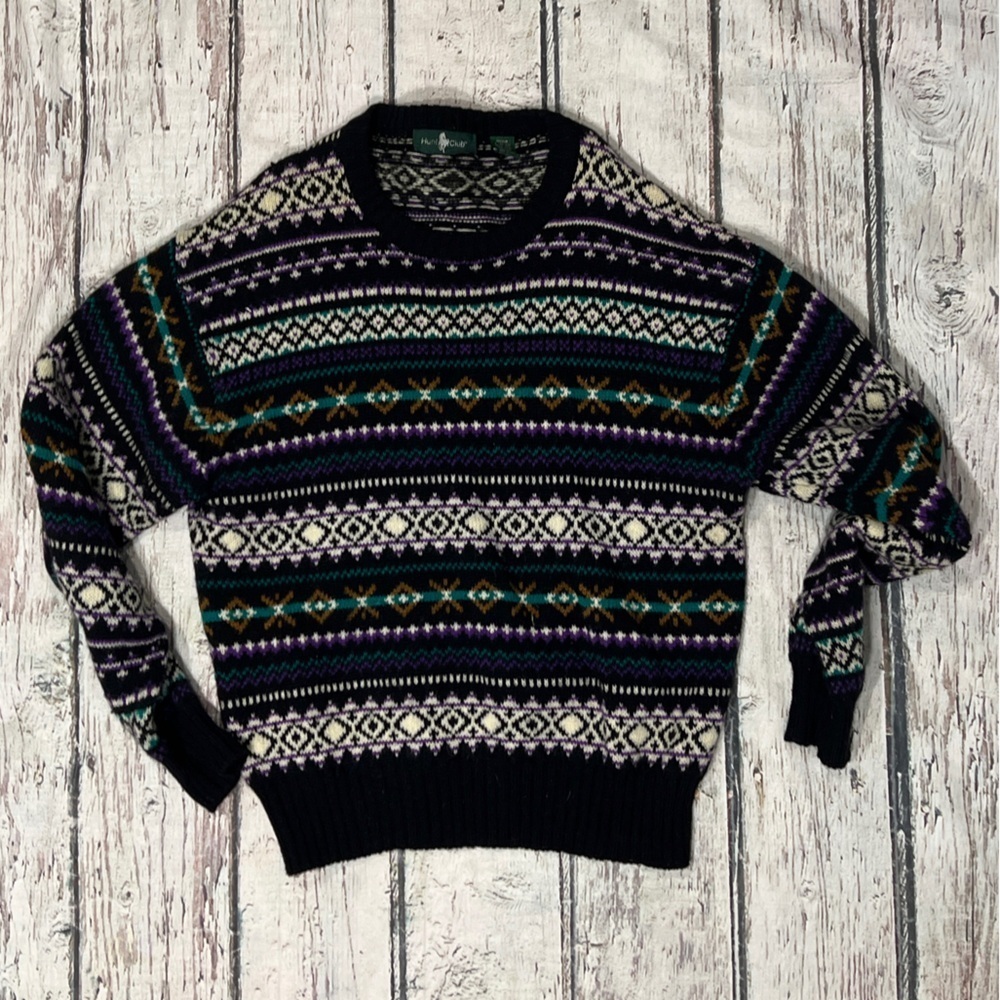 Hunt Club Shetland Woold Knit Crewneck Outerwear Mens Winter Sweater
